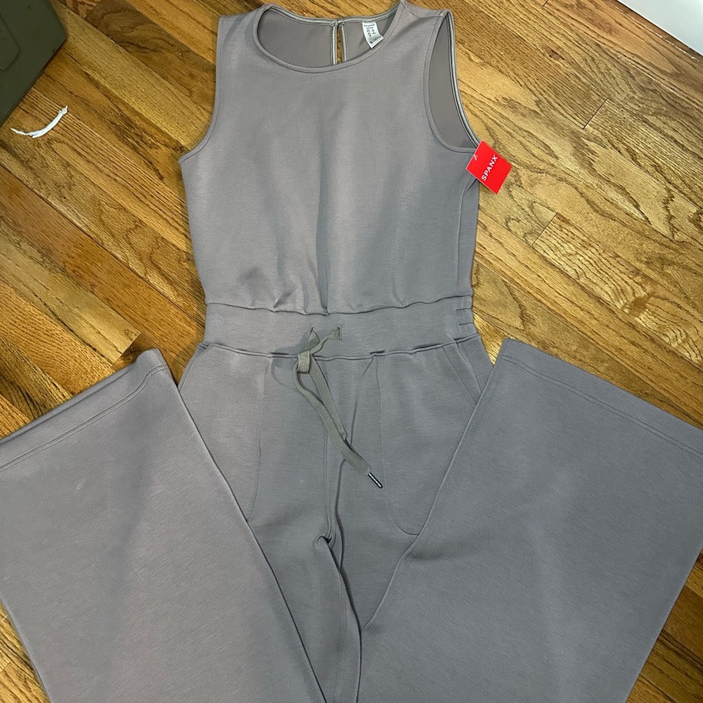 SPANX Taupe Sleeveless Jumpsuit